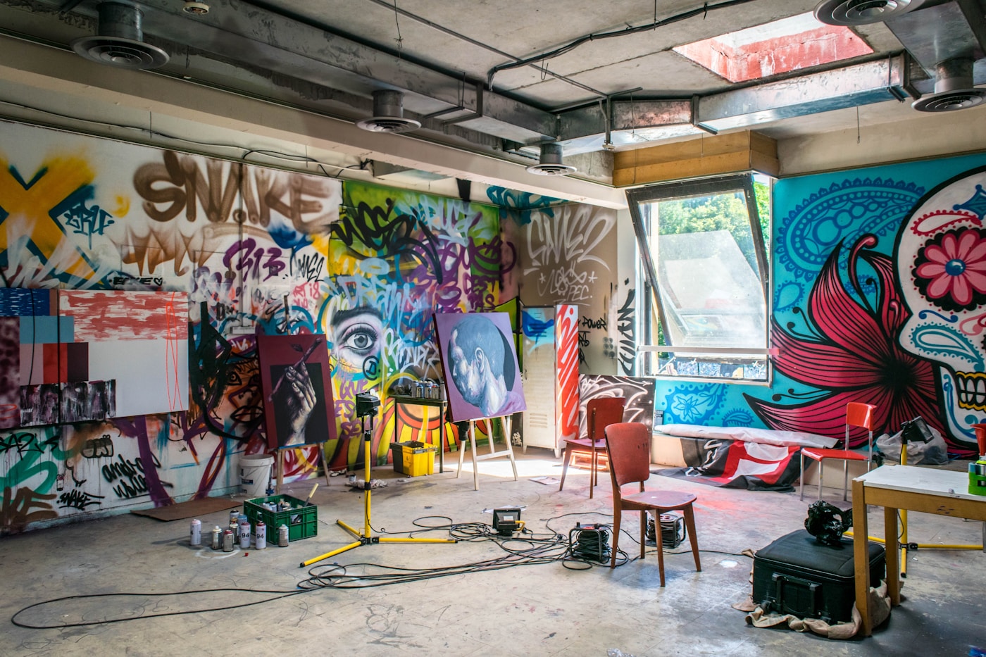 Fragmented Memory, acrylic painting installation